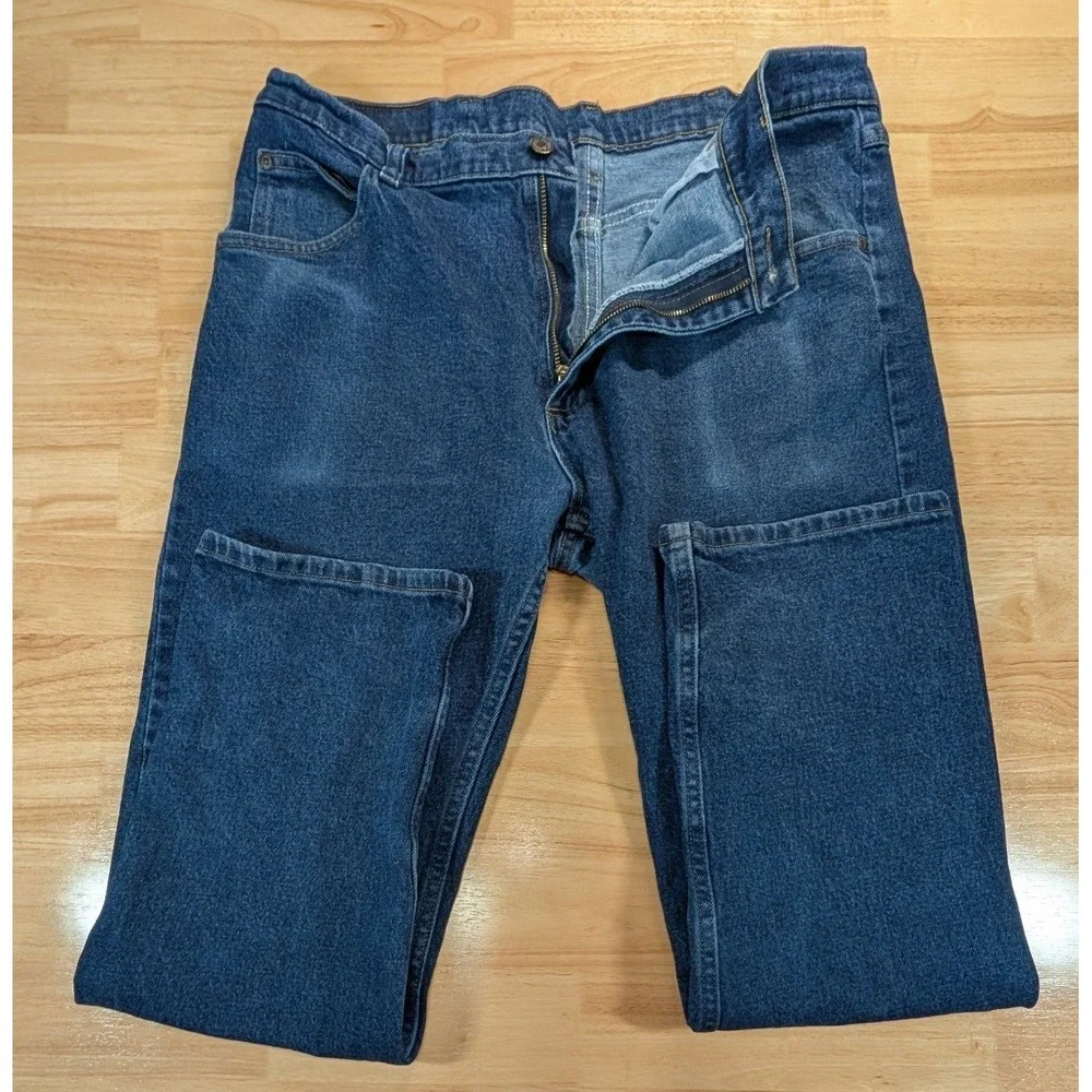 Wrangler Mens Regular Fit‎ Straight Leg Stretch Jeans Blue 35x29 1096FXVMF